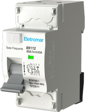 {produtos-eletromar::CD263P - Interruptor Diferencial, 2 Polos, Classe AC, 63A, 30mA, Inviole}
