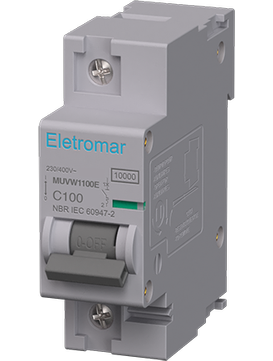 {produtos-eletromar::MUVW1100E - Disjuntor IEC, 1 Polo, 100A, Curva C, 10kA}