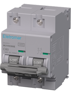 {produtos-eletromar::MUVW280E - Disjuntor IEC, 2 Polos, 80A, Curva C, 10kA}