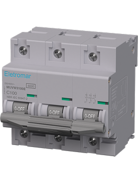{produtos-eletromar::MUVW3100E - Disjuntor IEC, 3 Polos, 100A, Curva C, 10kA}