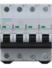 {produtos-eletromar::JDC10W416E - Disjuntor IEC, Corrente Contínua, 4 Polos, 16A, 1000Vcc, 10kA}